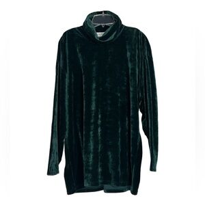 Prophecy Emerald Green Velour Velvet Cowl Neck Tunic Top Size XL